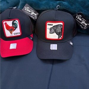 Black and Red Animal Patch Caps